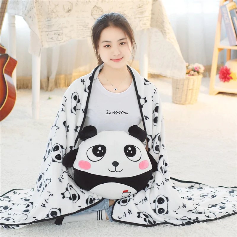 
3 in 1 blanket pillow hand warmer panda hand warmer pillow with blanket panda plush toy 