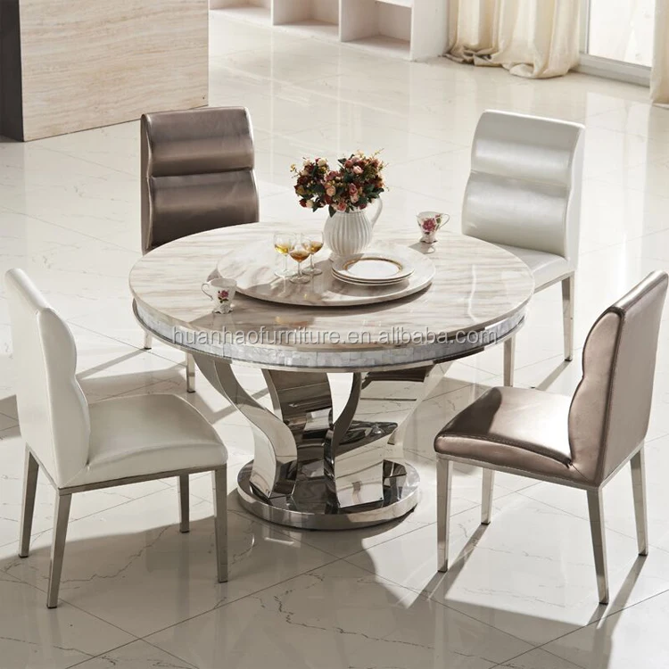 DH-824 Newest fashion elegance marble round dining table malaysia