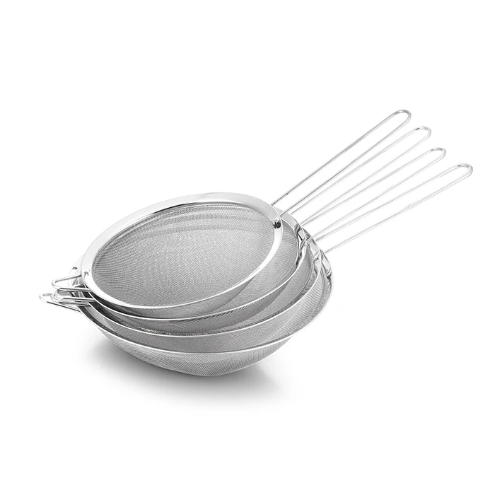 
stainless steel mesh strainer double mesh strainer set 
