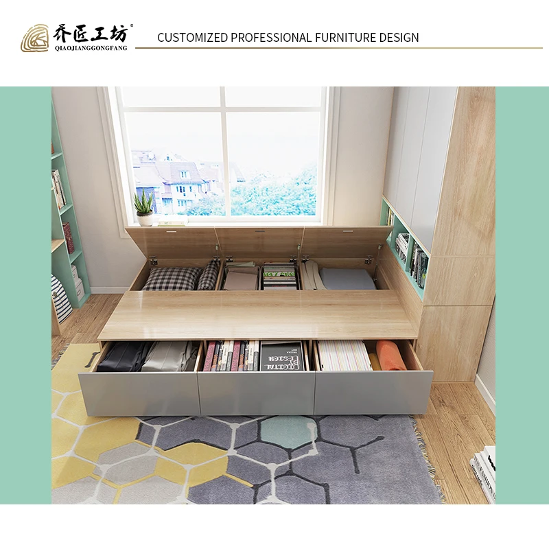 Comfortable Tatami Bed Cheap Mdf Double Wood Bed Designs