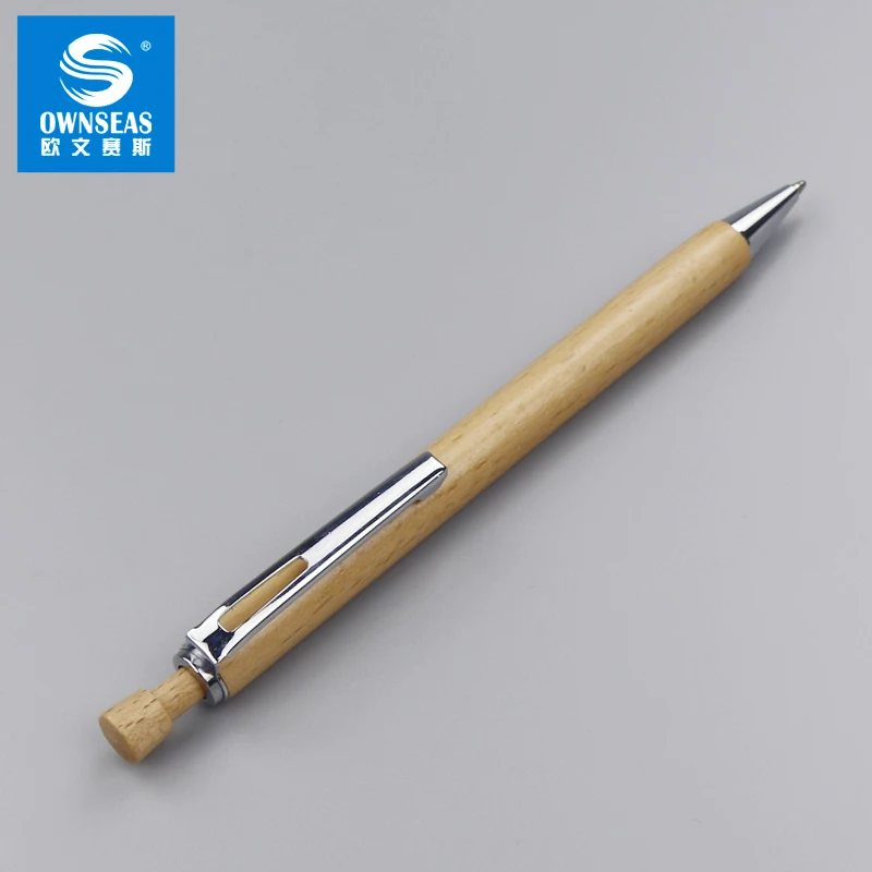 Luxury 1.0mm Writing Black Ink Wood Made Elegant Stick Ball Point Pen With Custom Logo