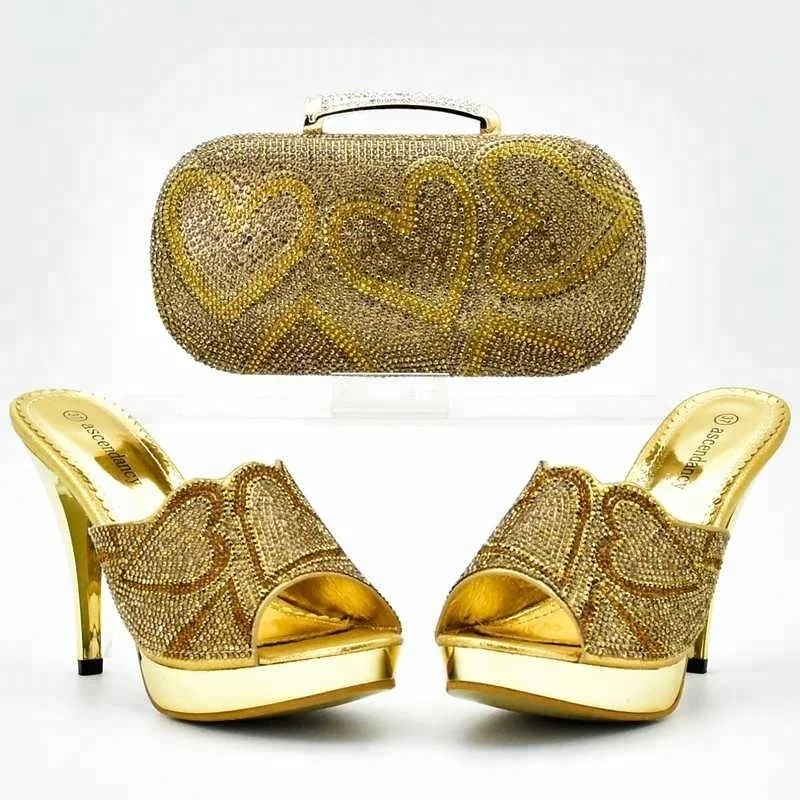 XB6026 Wholesale italian women shoes and bag set for party and wedding