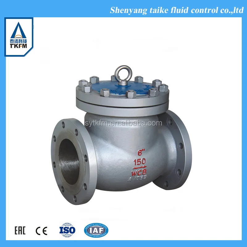vertical horizontal water full opening swing type wcb casting flanged non return check valve