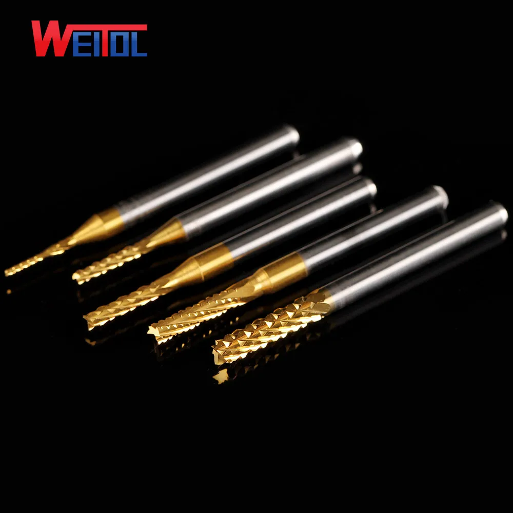 Titanium Coat Carbide CNC PCB end mill engraving bits