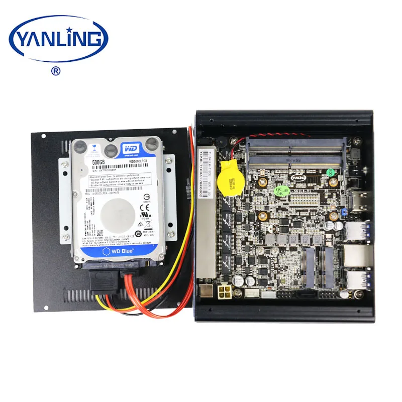 Yanling Fanless Mini PC 6LAN 4USB3.0 Intel 3865U&Core I3 7100U Mini Computer