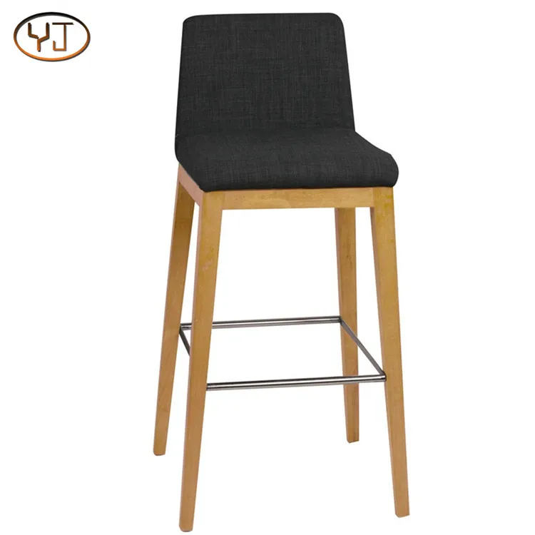 Indoor Fabric Bar Stool Wooden