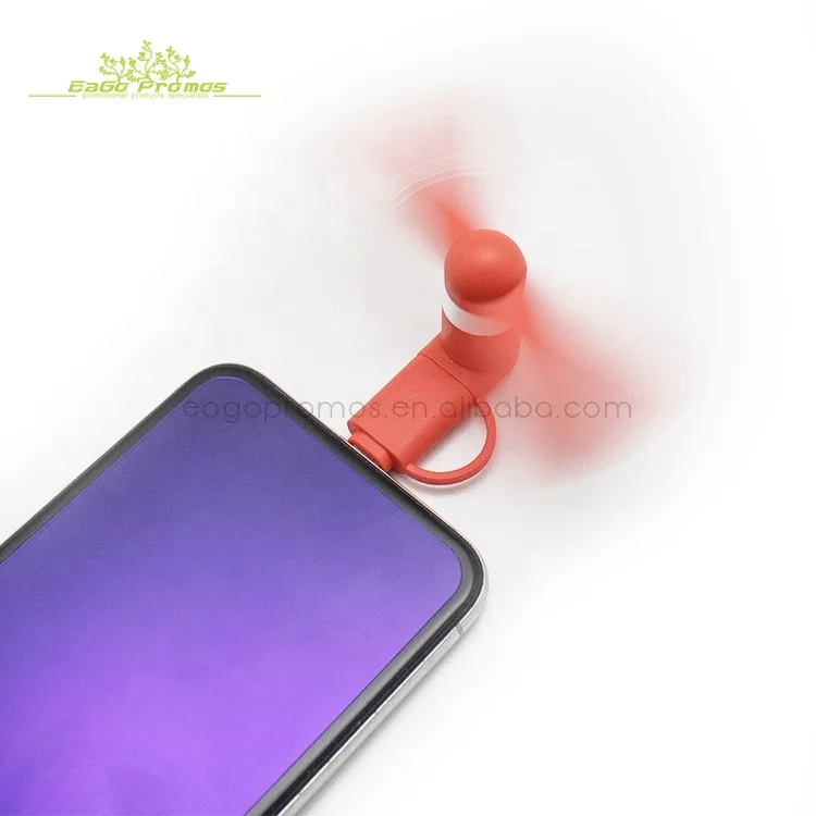 2019 Летние промо-акция дешевый товар Портативный 2 в 1 мобильный телефон мини-вентилятор с USB для iPhone и