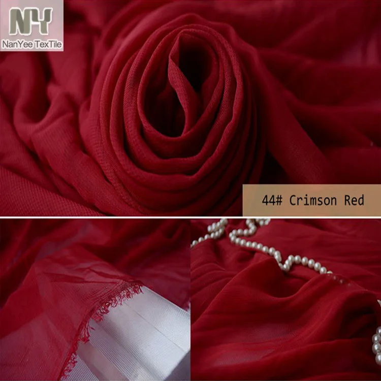 Nanyee Textile Wholesale All Kinds Of Bright Red Chiffon Fabric