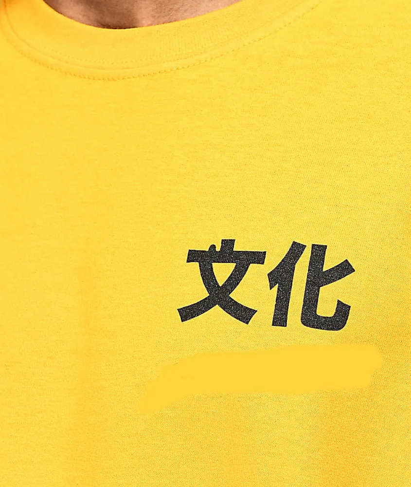 Custom Chinese characters printed t shirt Yellow dragon young man t-shirt Hip hop tee streetwear in bulk