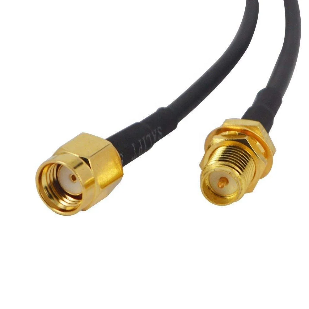 3m(10FT) RP-SMA Male to Female Wifi Antenna Connector Extension Cable Black (RG174-3M-N)