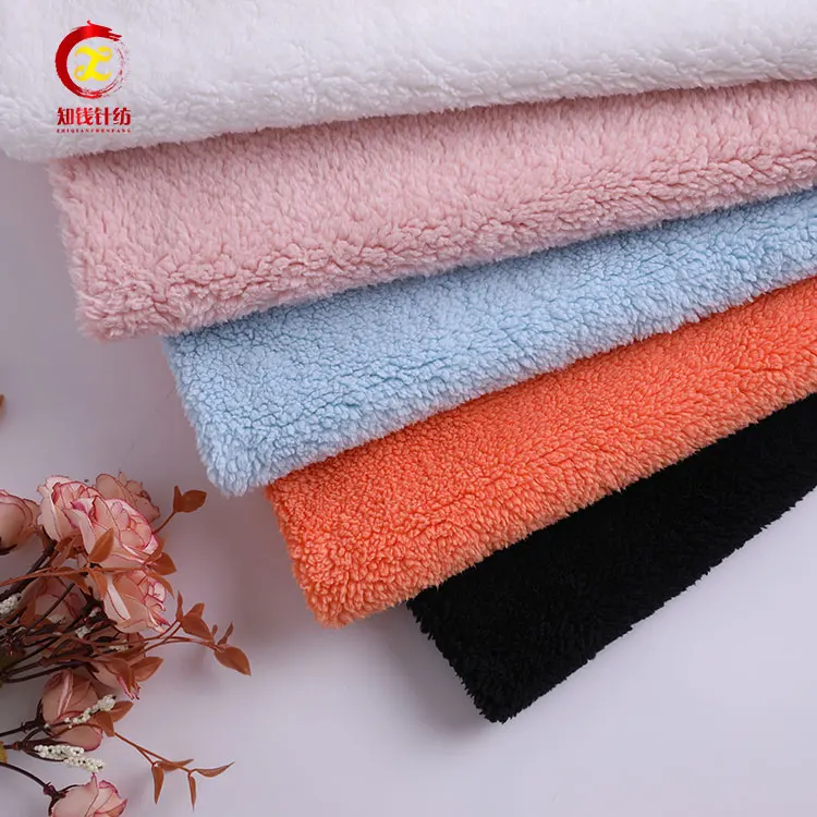 Shaoxing manufacturers supplier fluffy sherpa fleece hoodie fabric