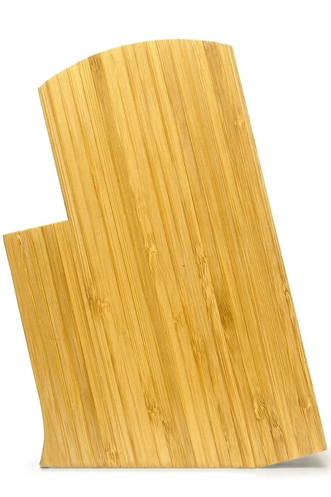 Bamboo Universal Knife Block - Extra Large Two-tiered Slotless Wooden Knife Stand, Organizer & Holder - Convenient Safe Storage