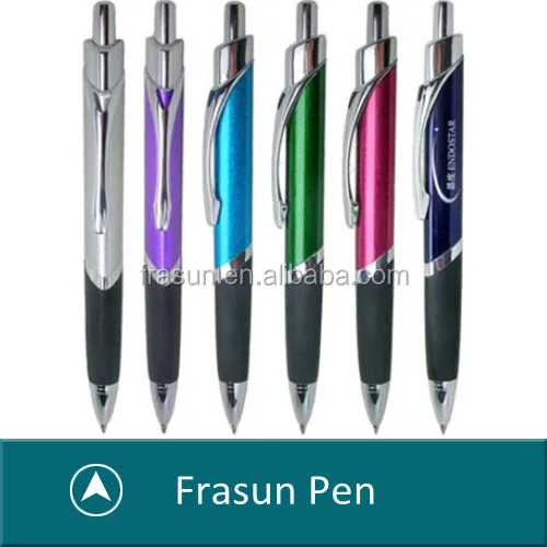 Super Classical Brass Click Metal Gift Pen, Rubber Grip Triangle Ball Pen