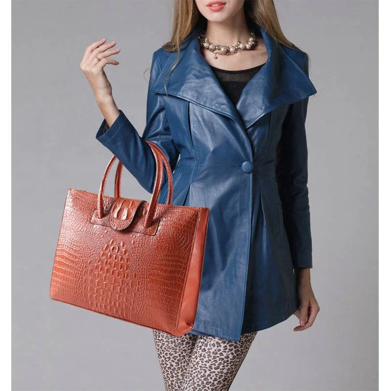 
Wholesale Fashion Crocodile Lady Handbag Real Leather Women Bag Solid Ladies Handbags 