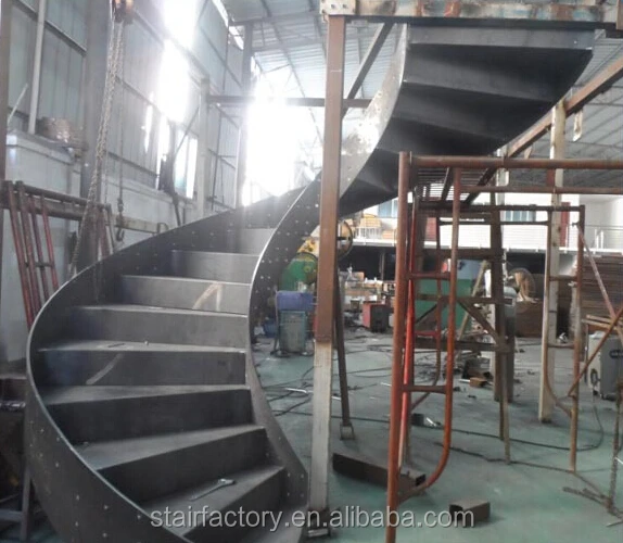 
European Fashion Curve Shape stair, steel spiral staircase,Fire fighting stairsTS-254 