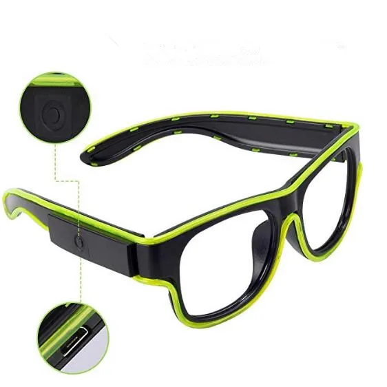 2020 Hot Products LED Shutter Party Glasses Flashing El Wire Sunglasses