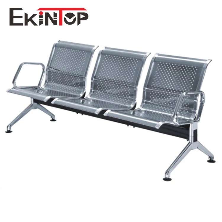 Ekintop new products ESUN four seater metal Steel chrome armrest low price airport waiting chairs