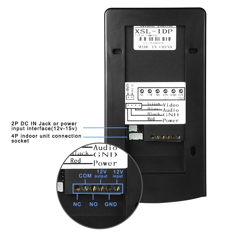 
Wired Video Doorbell 7 Inch TFT-LCD Color Screen Monitor system and Rainoroof Infrared Nifht Vision Camera For Villa 