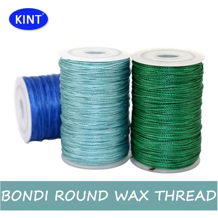 The Light Yellow 0.45mm 0.55mm 0.65mm  Polyester Thread Nylon Bonded Waxed Thread for Sewing Leather