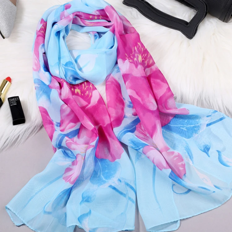 New Model Shawl Fashion Cheap Infinity Flowers Chiffon Scarf Shawl 155*50CM Scarf Ladies Beautiful Scarfs Neck Cover YF-L-00302