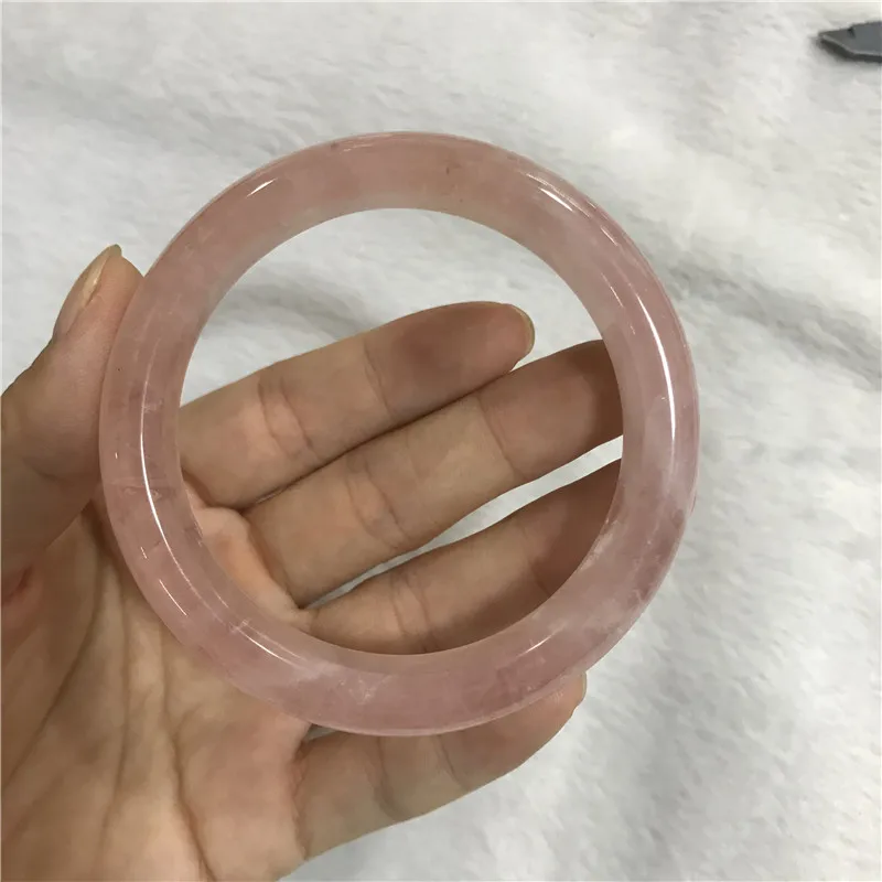 
Loving Rose Quartz Crystal Bangle Natural Pink Rose Crystal Bracelet For Gift 