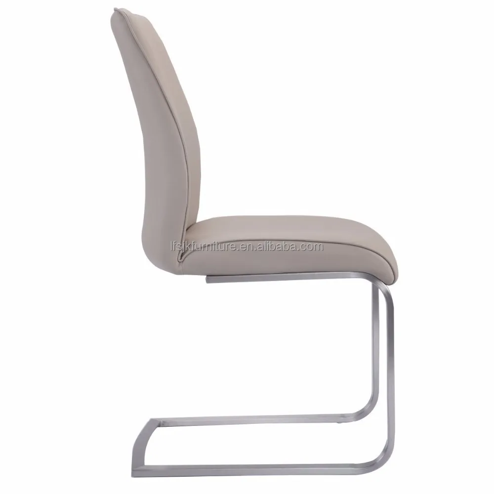 
Dining Chair High Back Gray PU Leather Furniture Modern Seat New 