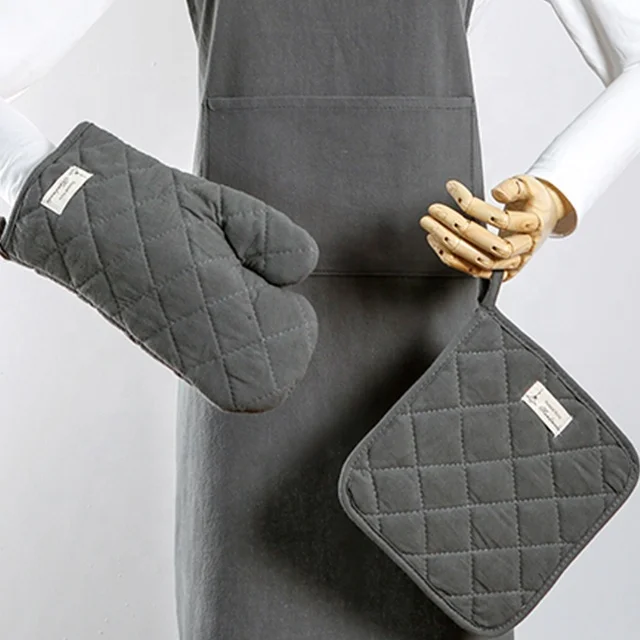 Custom Cow Heat Resist Kitchen Cute Pink Double Oven Mitt