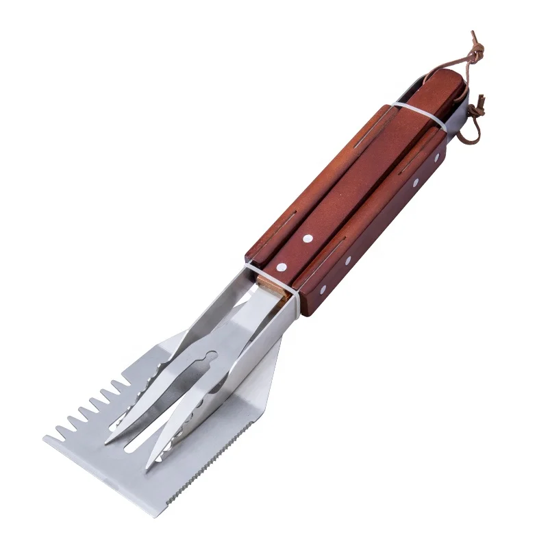 2cr13 Stainless Steel BBQ Tool Set with Solid Hard Wood Handles BBQ Grill Tools Set
