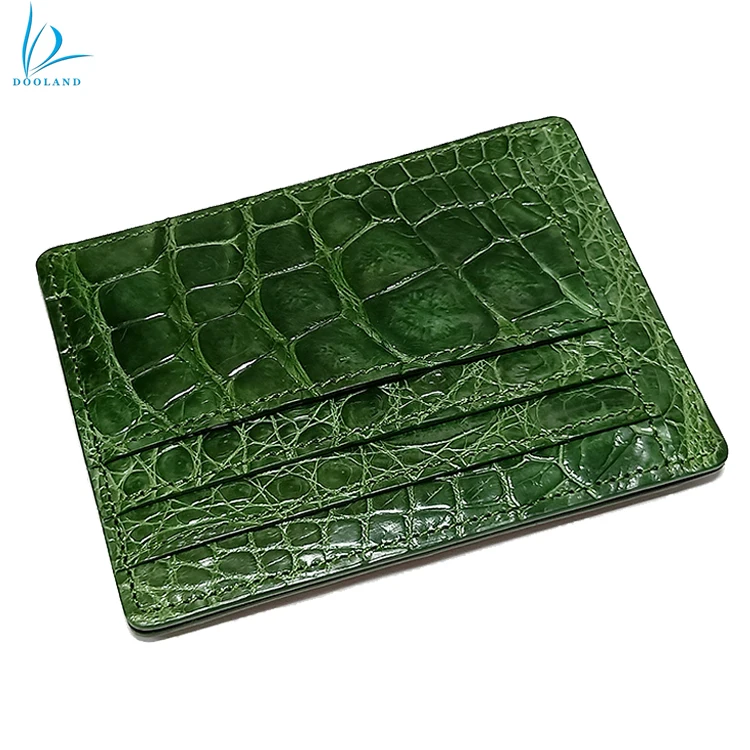 Luxury genuine crocodile leather skin credit card holder