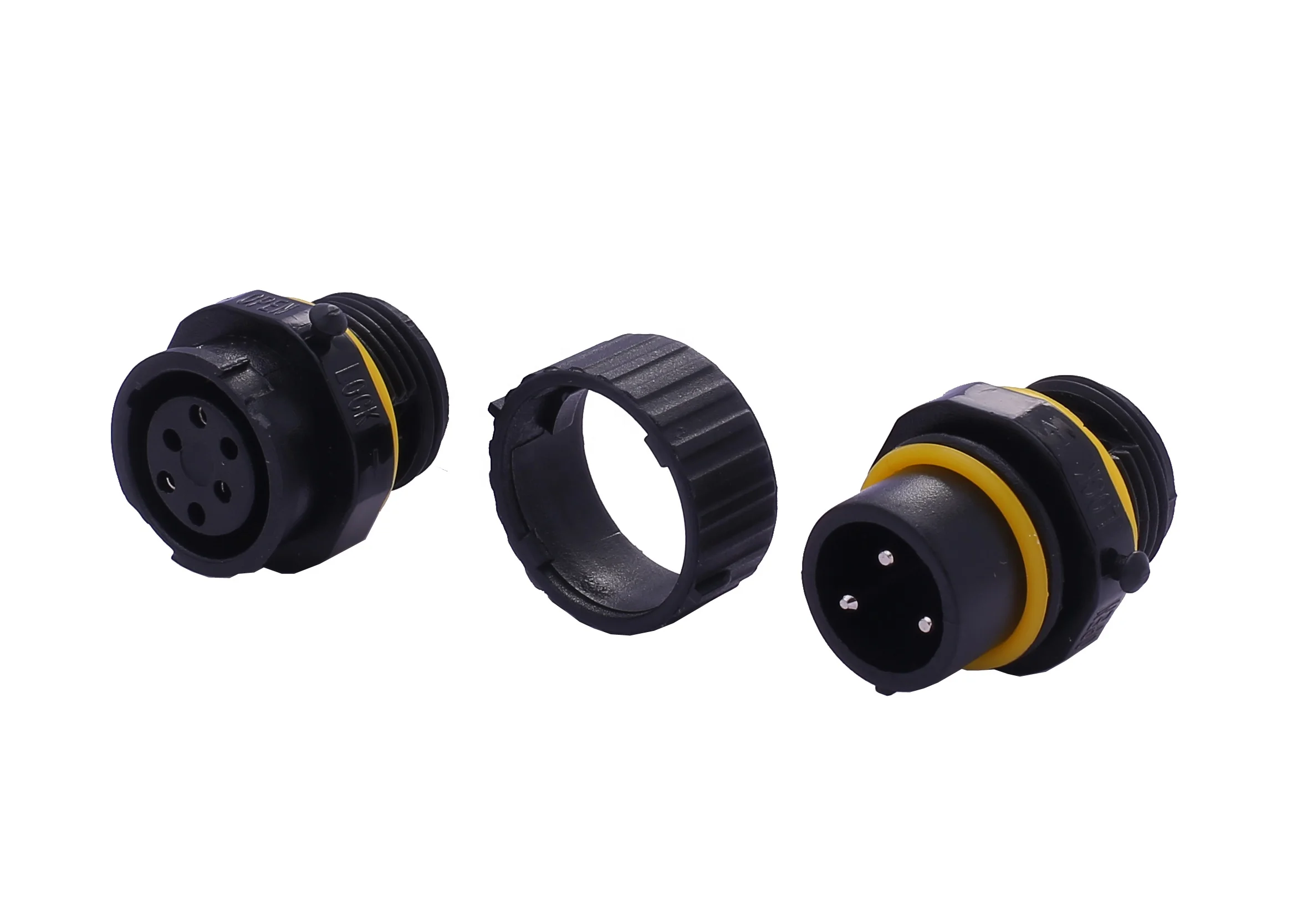 M20 cable glands 2-6 pins quick connect IP68 male female waterproof connector plug and socket
