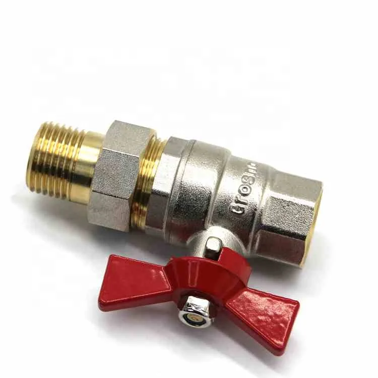 Китайский поставщик, латунный шаровой клапан, ручка-бабочка True Union, полностью латунный шаровой клапан 1/2, пользовательские клапаны, типы клапанов