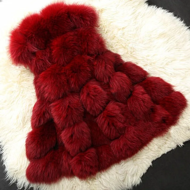 Hot Selling Lady Faux Fur Winter Vest Quality Soft Fox Fur Waist Coat