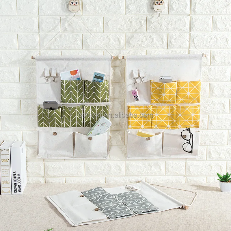 custom printing making material rope canvas cloth sling bag with multi pockets