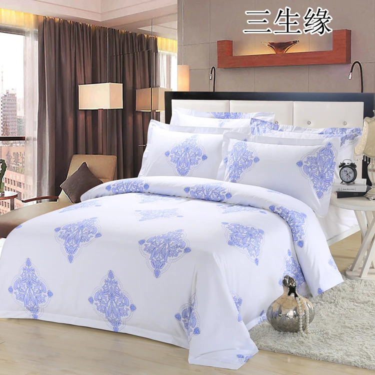 
Factory direct bedding hotel linen simple satin printing new 