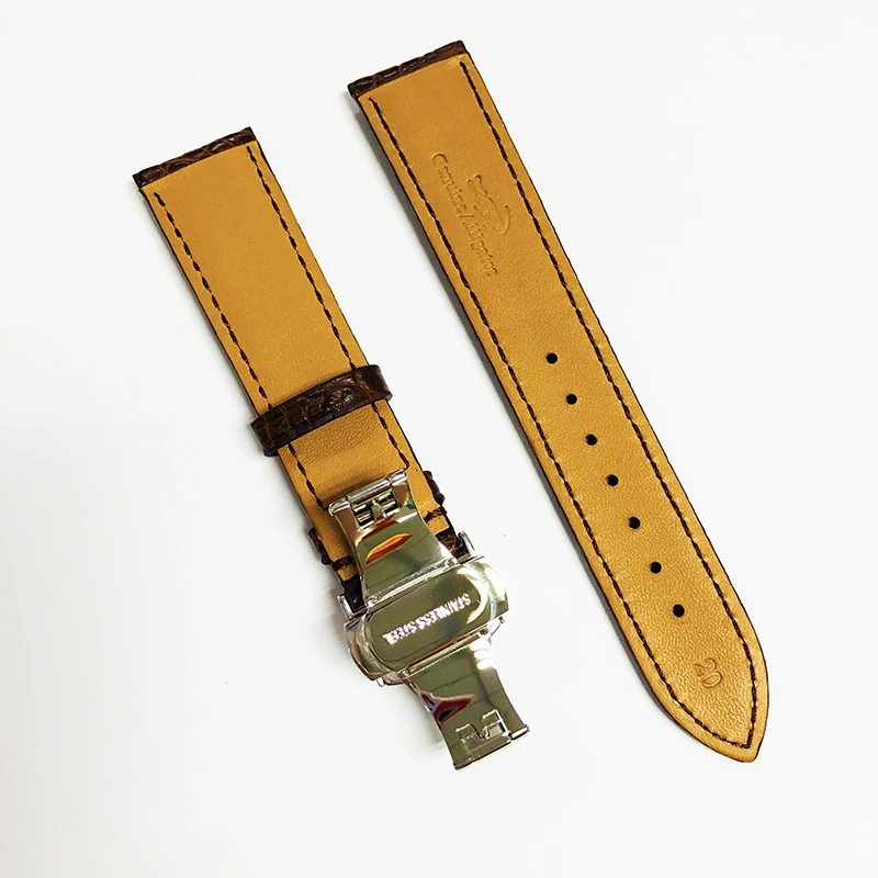 Brown Genuine Crocodile Leather Watch Strap Band Watch Belt Replacement