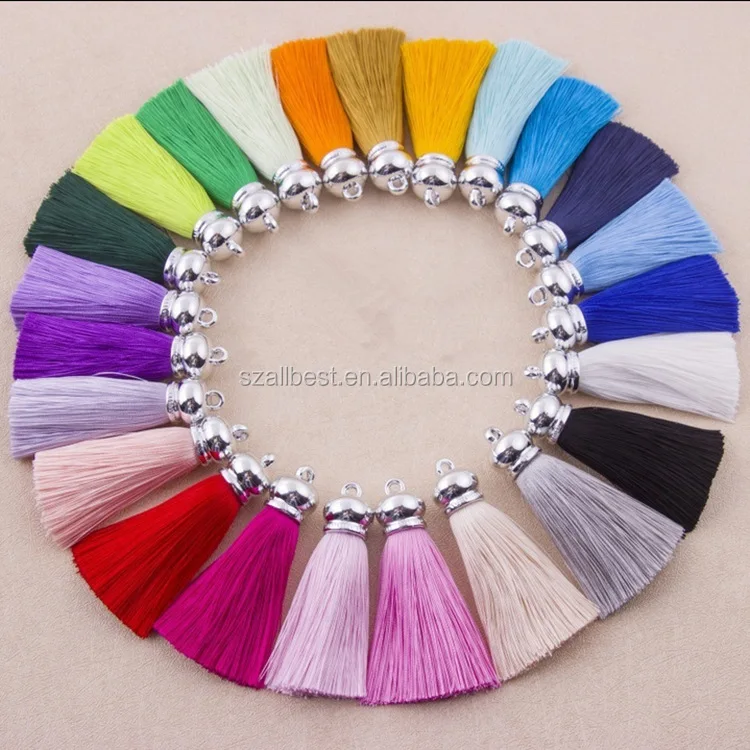 small tassel/mini tassel with metal cap for jewelry