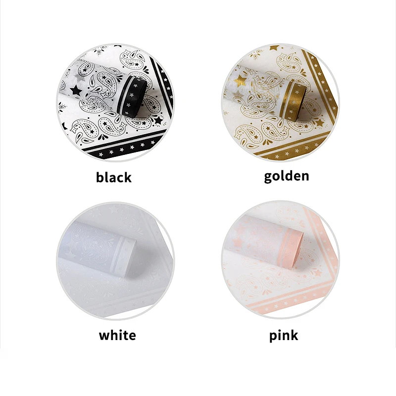 Упаковочная бумага с логотипом на заказ для украшения подарков, упаковочная бумага с принтом корейских цветов для букета, Высококачественная цветная подарочная стеклянная бумага