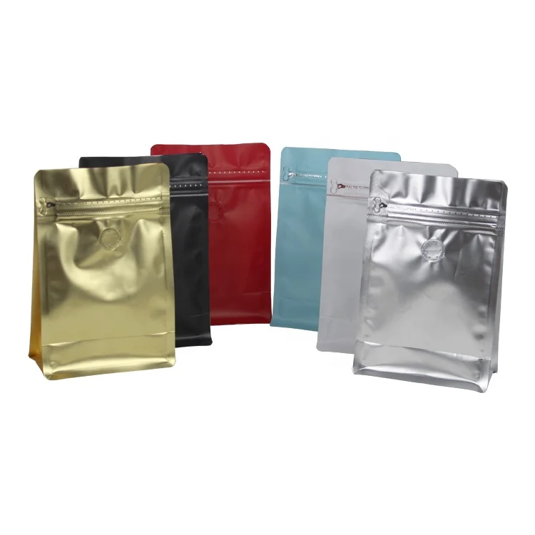 Custom Compostable Coffee Packaging with Valve Zip Lock Biodegradable Plastic Material Side Sealing Bags Coffee Bean Packaging