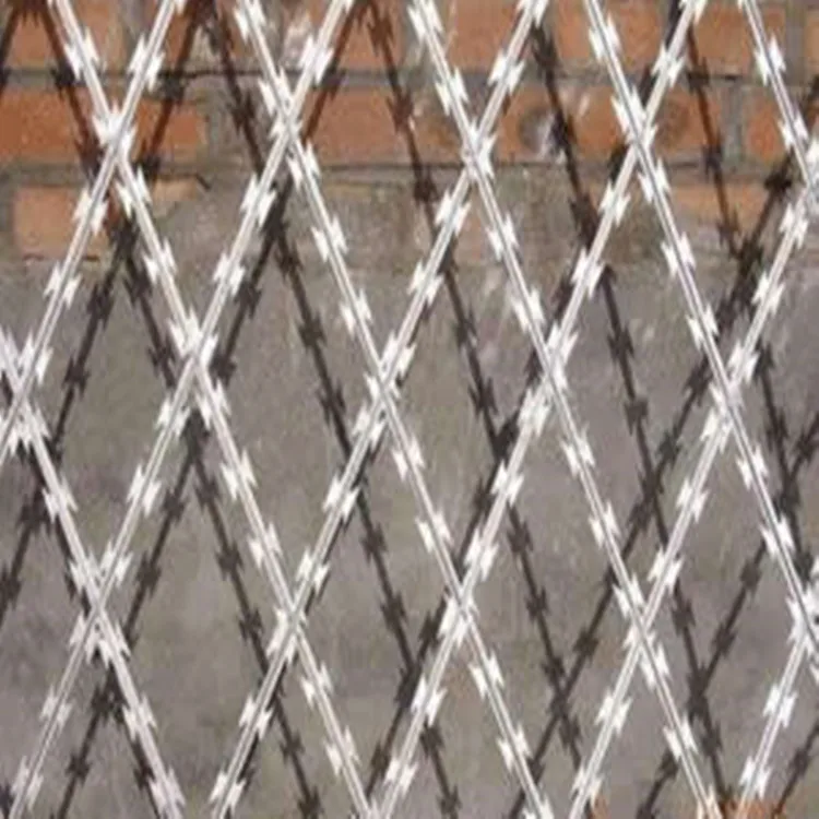 
sj hot dipped galvanized barbed wire/razor barbed wire burglar mesh 