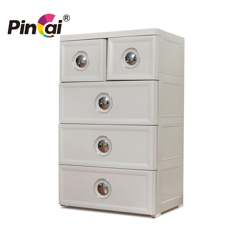 Elegant Multi-layer Storage  Cabinet Plastic Drawer with Lock& Wheels