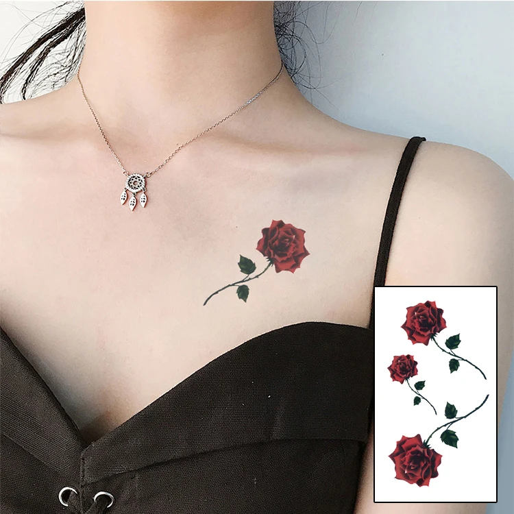 Wholesale rose flower new fashion waterproof temporary tattoo stickers