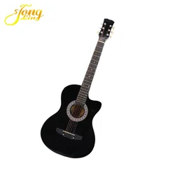 38 Inch Black Musical Instrument High Quality Acoustic Folk Guitar