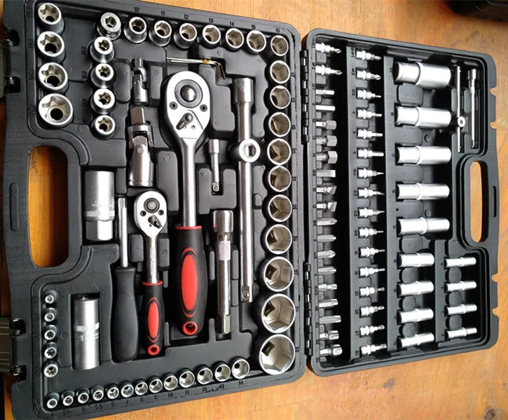 mirror surface 108pcs Socket Wrench Set 1/2' Drive Box Spanner Auto Repair Tool Hand Tool 94 pcs Socket Set