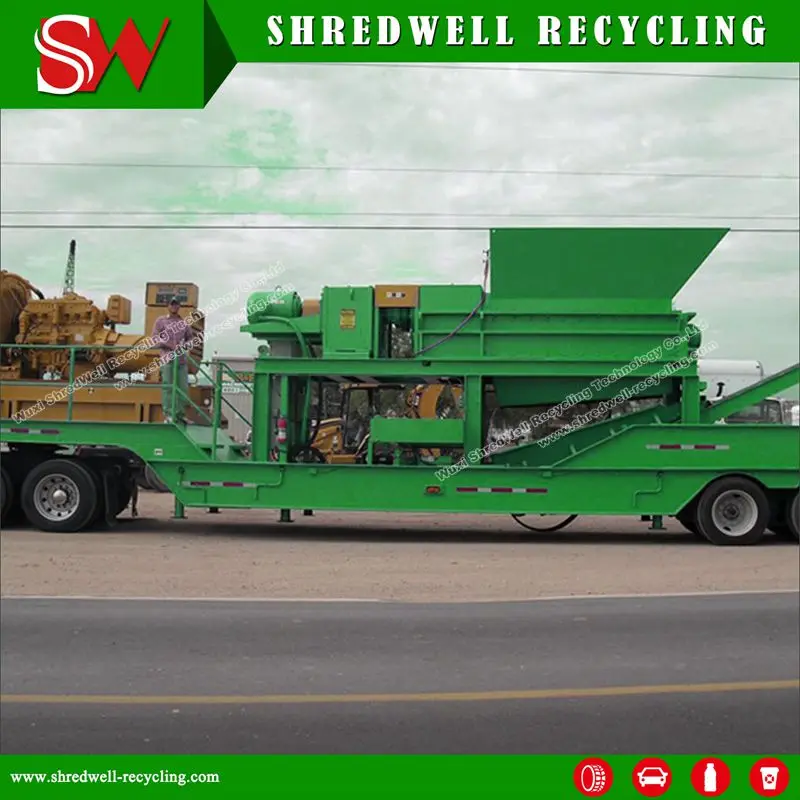 
High Efficiency Portable Used Tire Shredder Machinery For Sale 