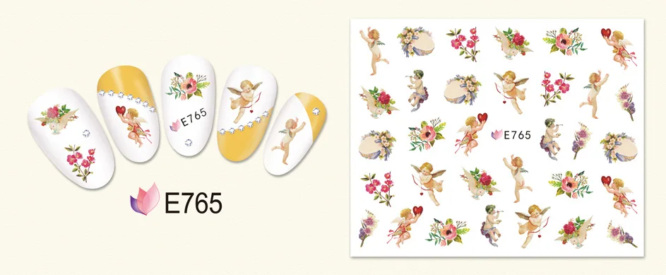 E 701-800 New Design Nail Manicures Decals 3D Art Cute feather Best Nail Art sticker for nail