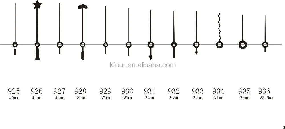 Aluminum clock hands second hands