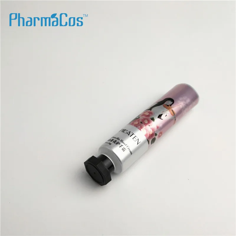 Chinese Dia 25mm laminated black plastic cap girl pink tube raw material veet hair cream hose lotion