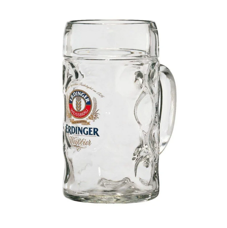 Erdinger German Dimpled Beer Stein Mug 1 Liter/28oz