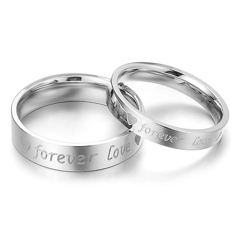 New Products 2024 Custom Logo Couple Love Steel Ring for Men and Women
