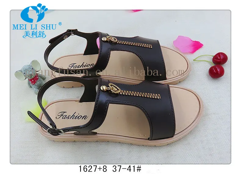 Durable PVC Flats Sandal Shoes Lady Flip Flop Sandal